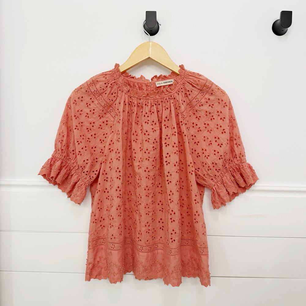 Women’s Ulla Johnson Fern Top In Coral Size 4